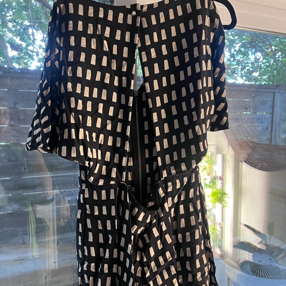 Chic Black and White Patterned Jumpsuit